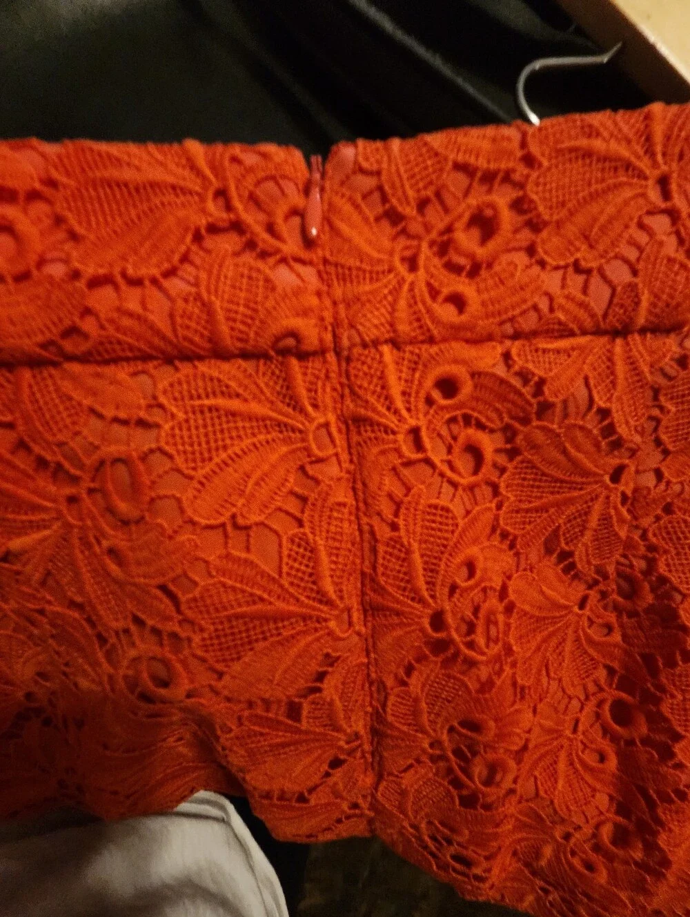 Ann Taylor Coral Orange Lace Aline Skirt